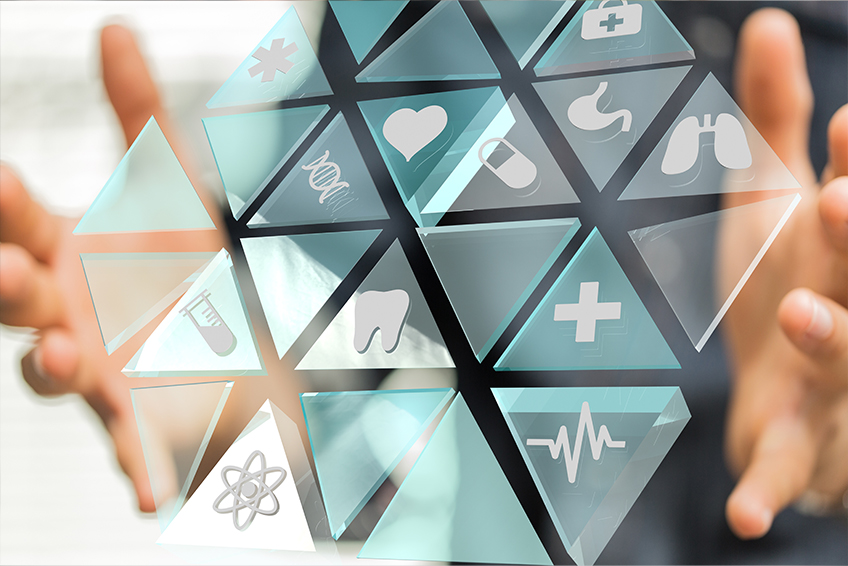 Doctor or accounting department uses a calculator to calculate e visual abstracts